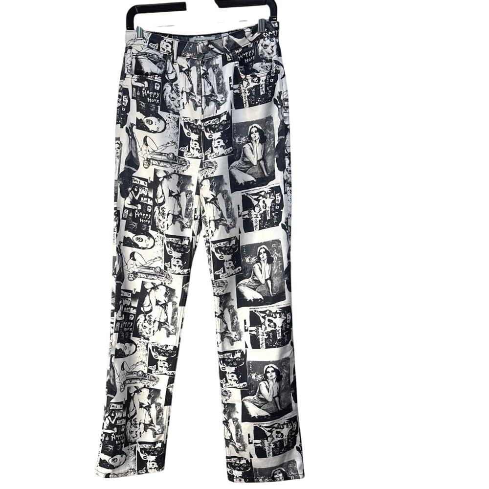 Reformation Monochrome Graphic Wide Leg Jeans - Picture 6 of 13
